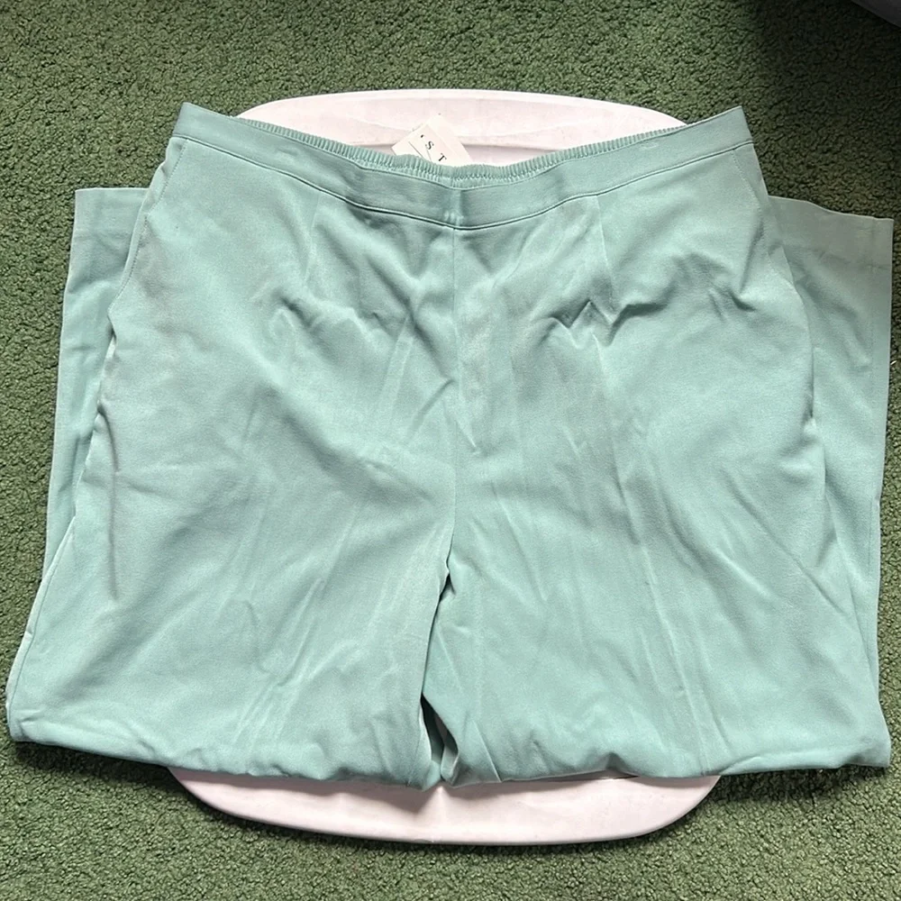 Alfred Dunner Blue and Green Trousers Relaxed Fit - Picture 3 of 6